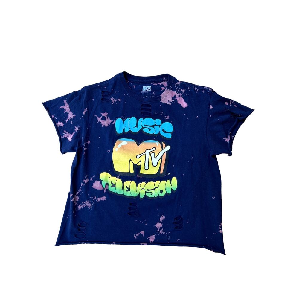 MTV DIY Tie-dye t-shirt with cutouts (size M)